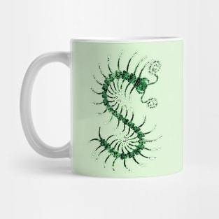 Black on Green Centipede Mug